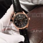 Perfect Replica Jaeger LeCoultre Master Black Face Rose Gold Smooth Case 41mm Watch